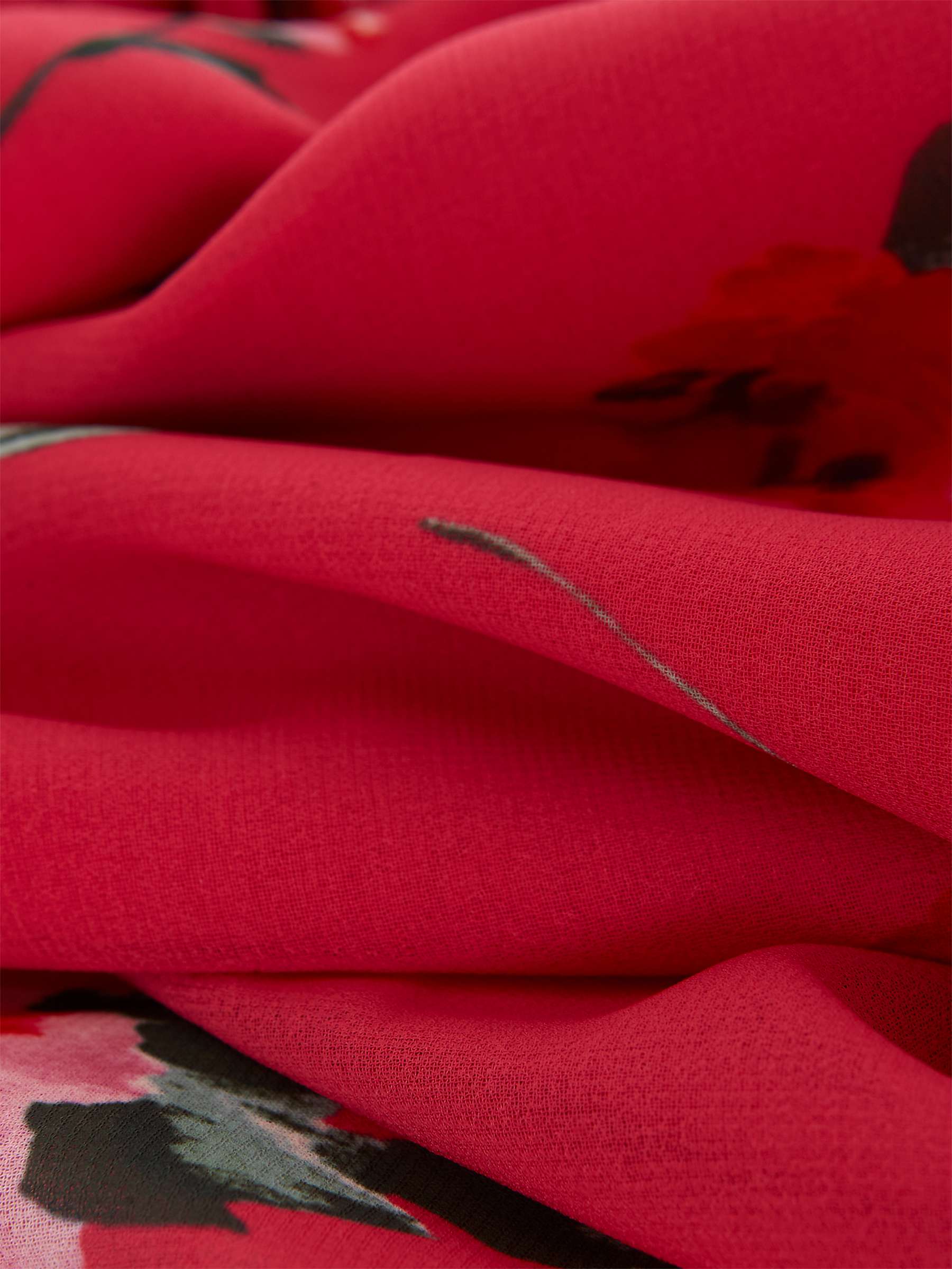 Buy Hobbs Carly Floral Print Midi Dress, Red/Multi Online at johnlewis.com