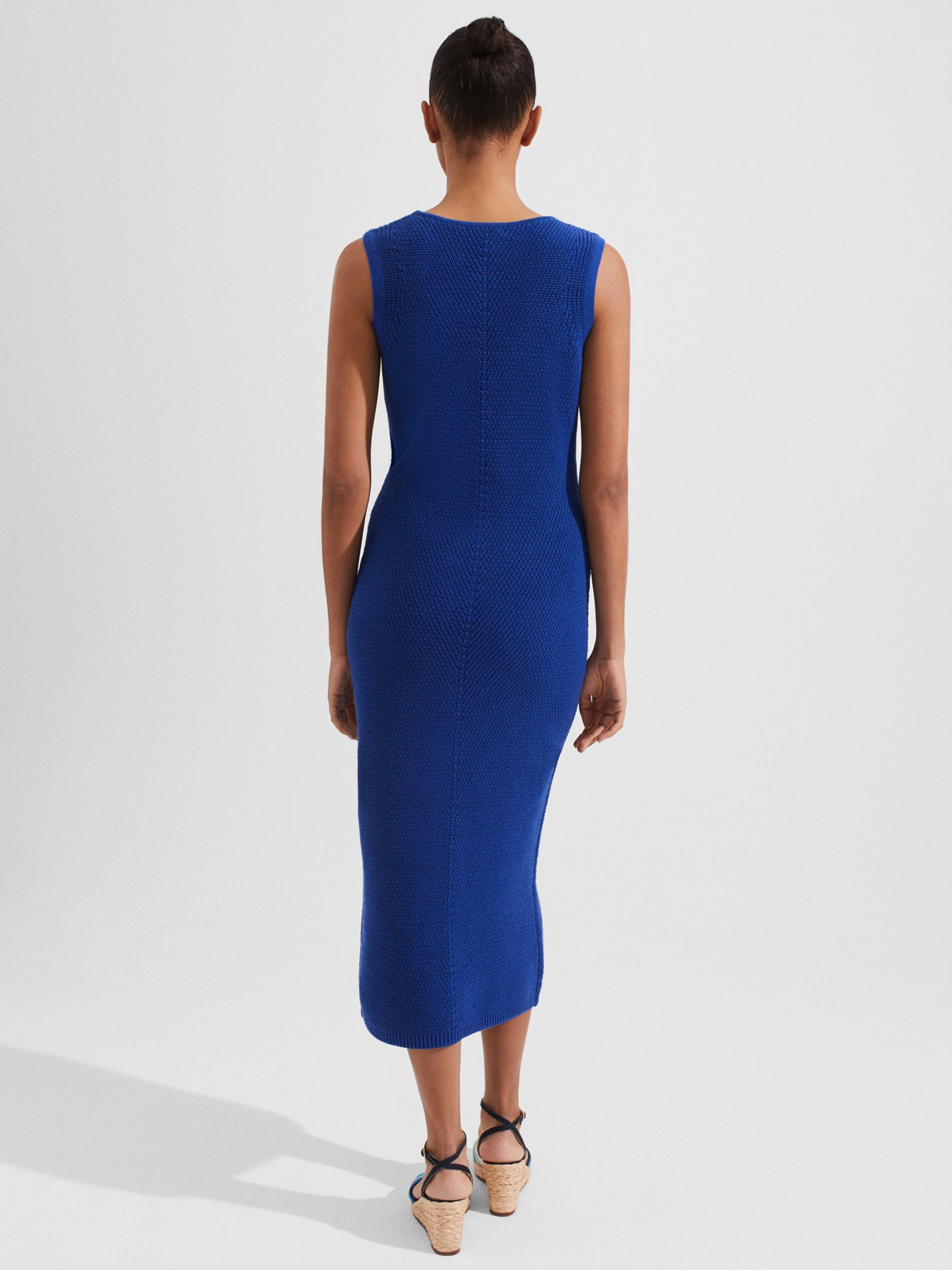 Buy Hobbs Elea Knitted Midi Dress, Cobalt Blue Online at johnlewis.com