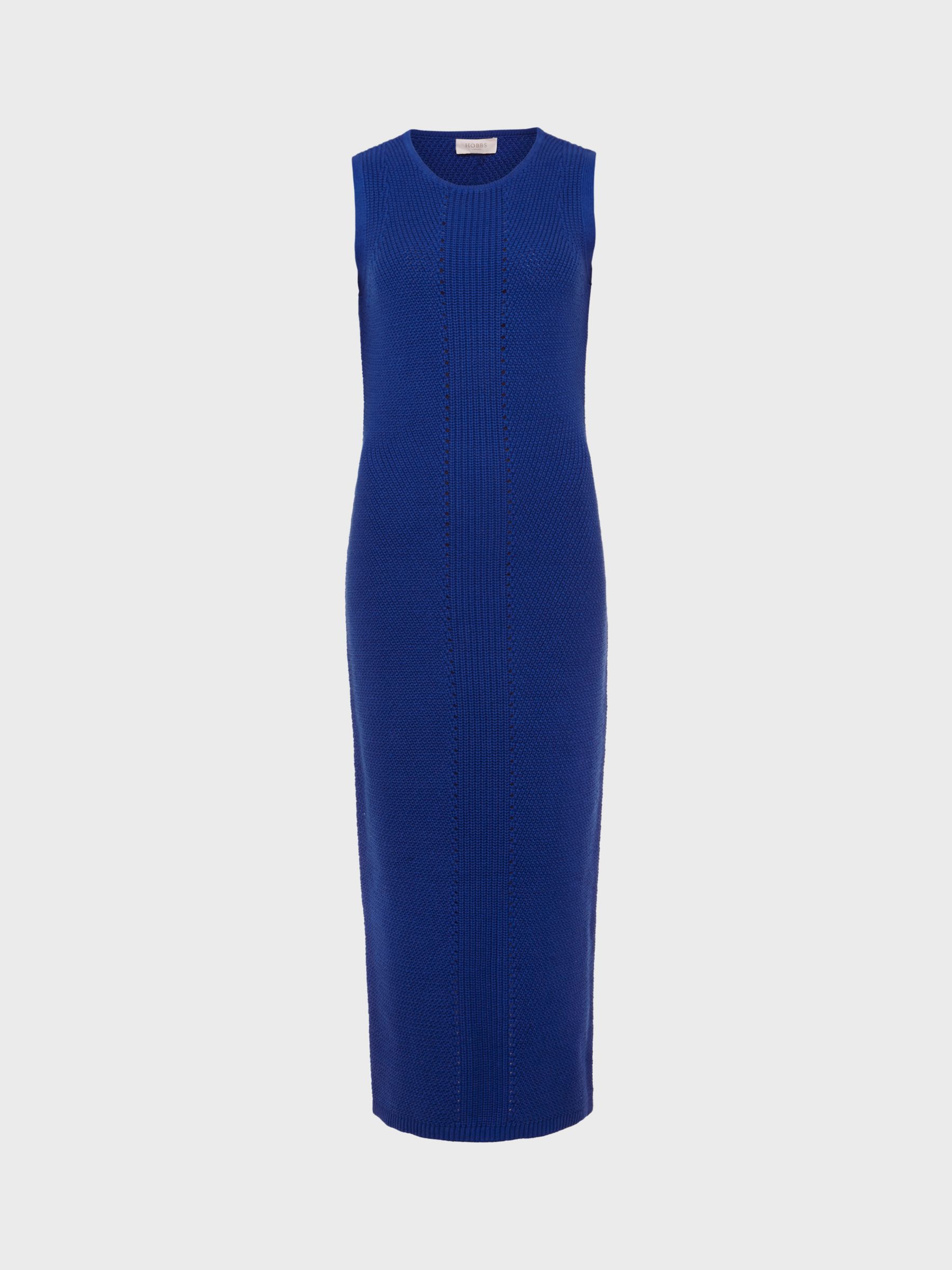 Hobbs Elea Knitted Midi Dress, Cobalt Blue at John Lewis & Partners
