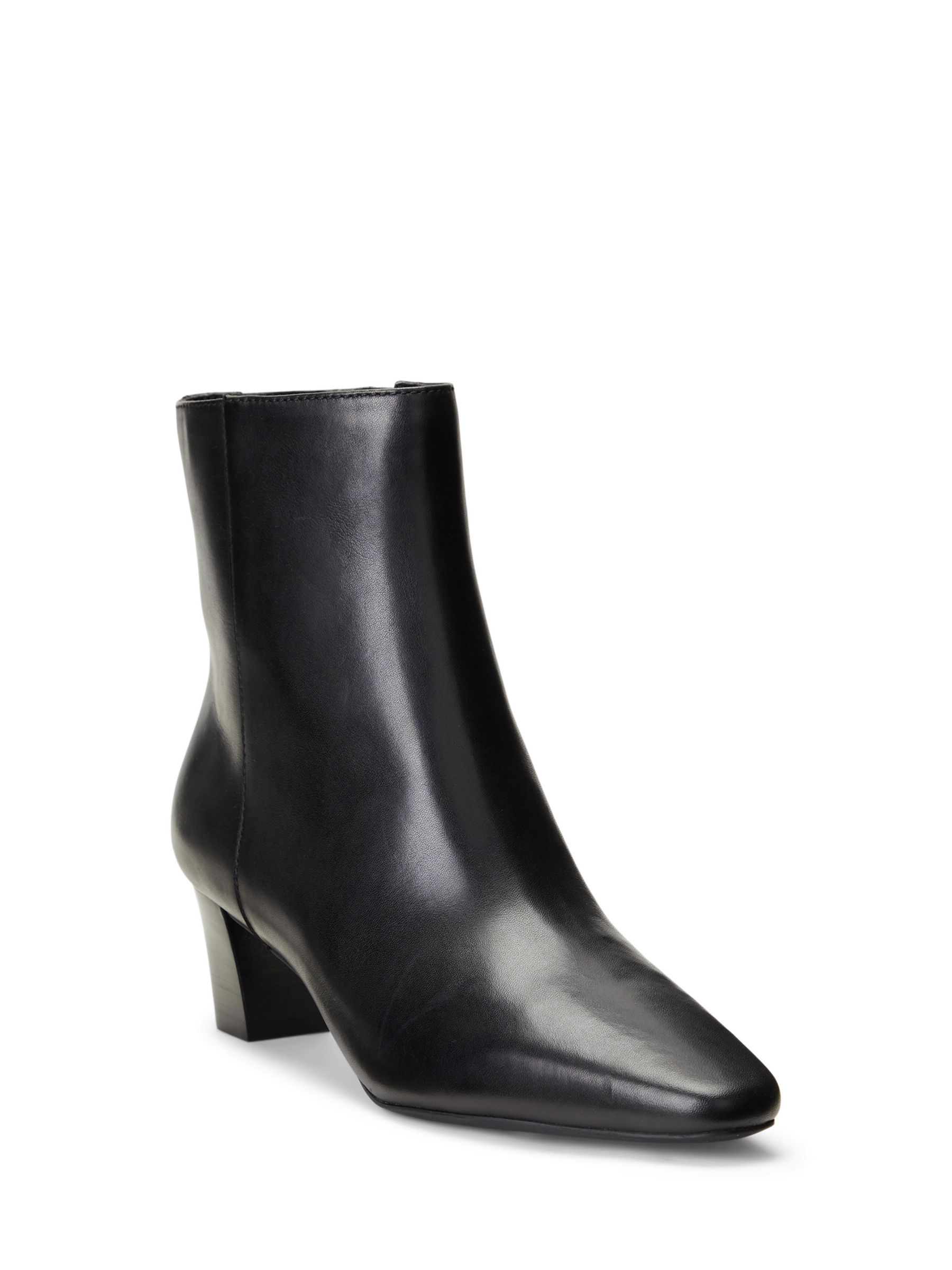 Lauren Ralph Lauren Willa Leather Ankle Boots, Black at John Lewis ...