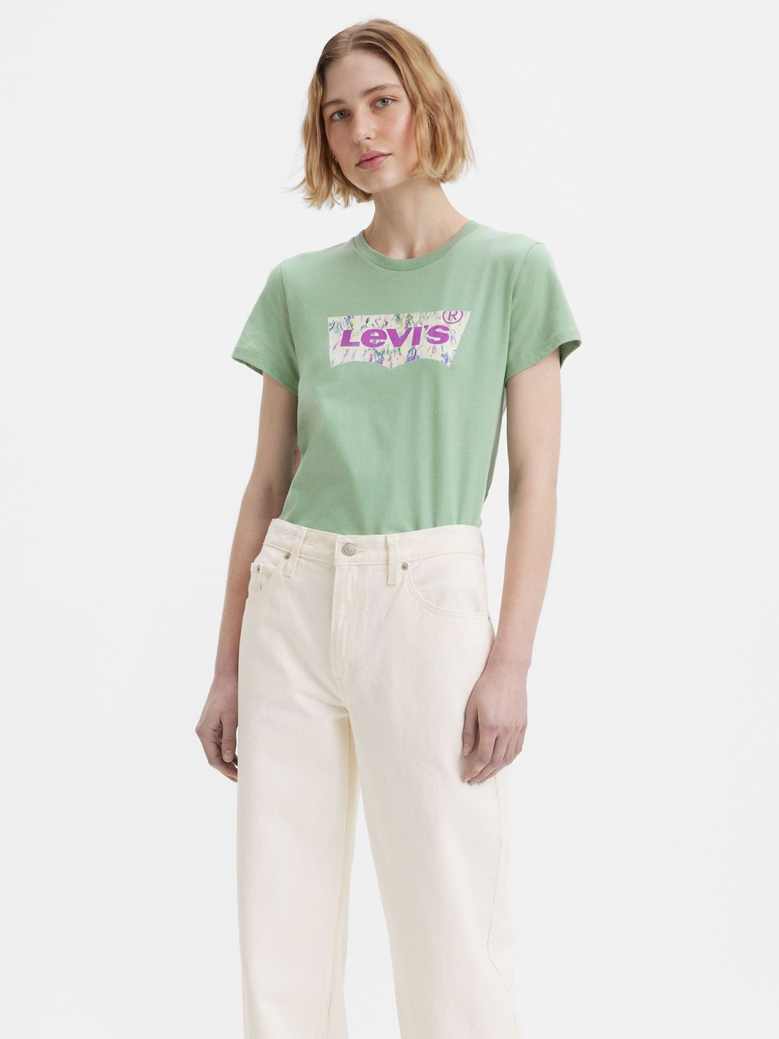 Levi's Perfect Abstract Batwing Logo T-Shirt, Greens