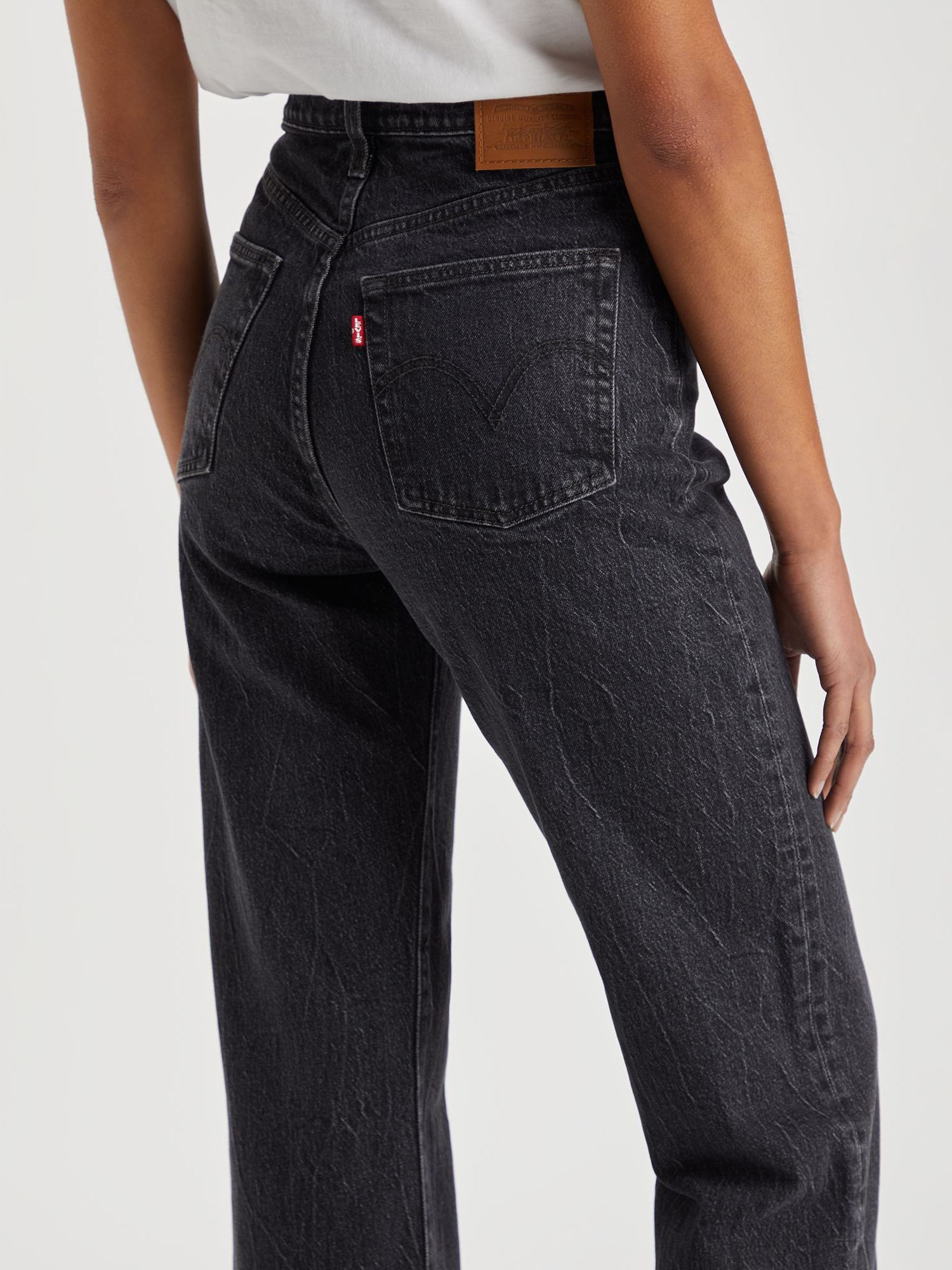 Levi's Ribcage Straight Cut Cropped Jeans, Soda Spring at John Lewis ...