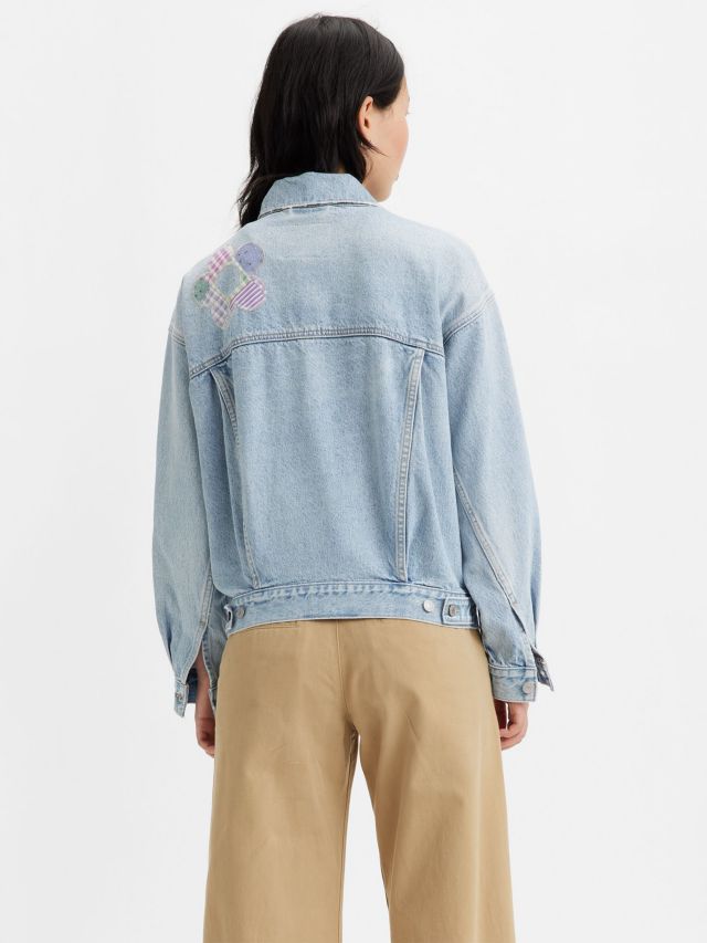 Levi's 90's Floral Patchwork Trucker Denim Jacket, Blue, XS