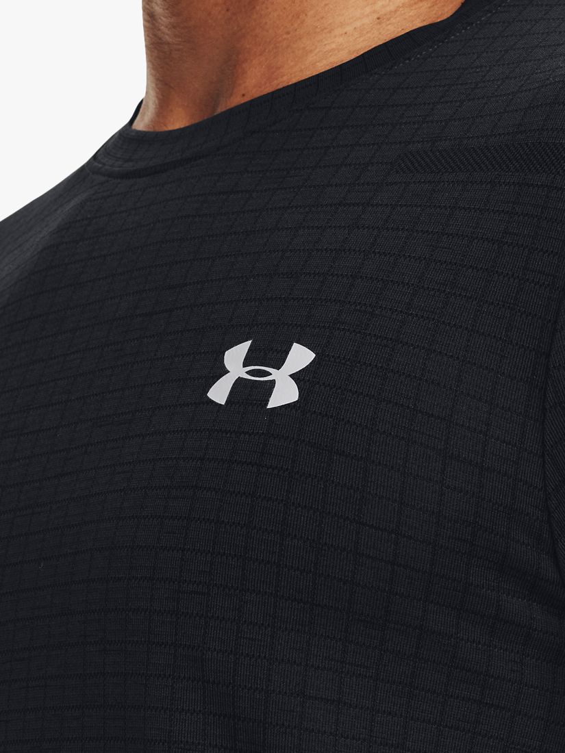 Under Armour Seamless Grid Short Sleeve Gym Top, Black / / Mod Gray at ...