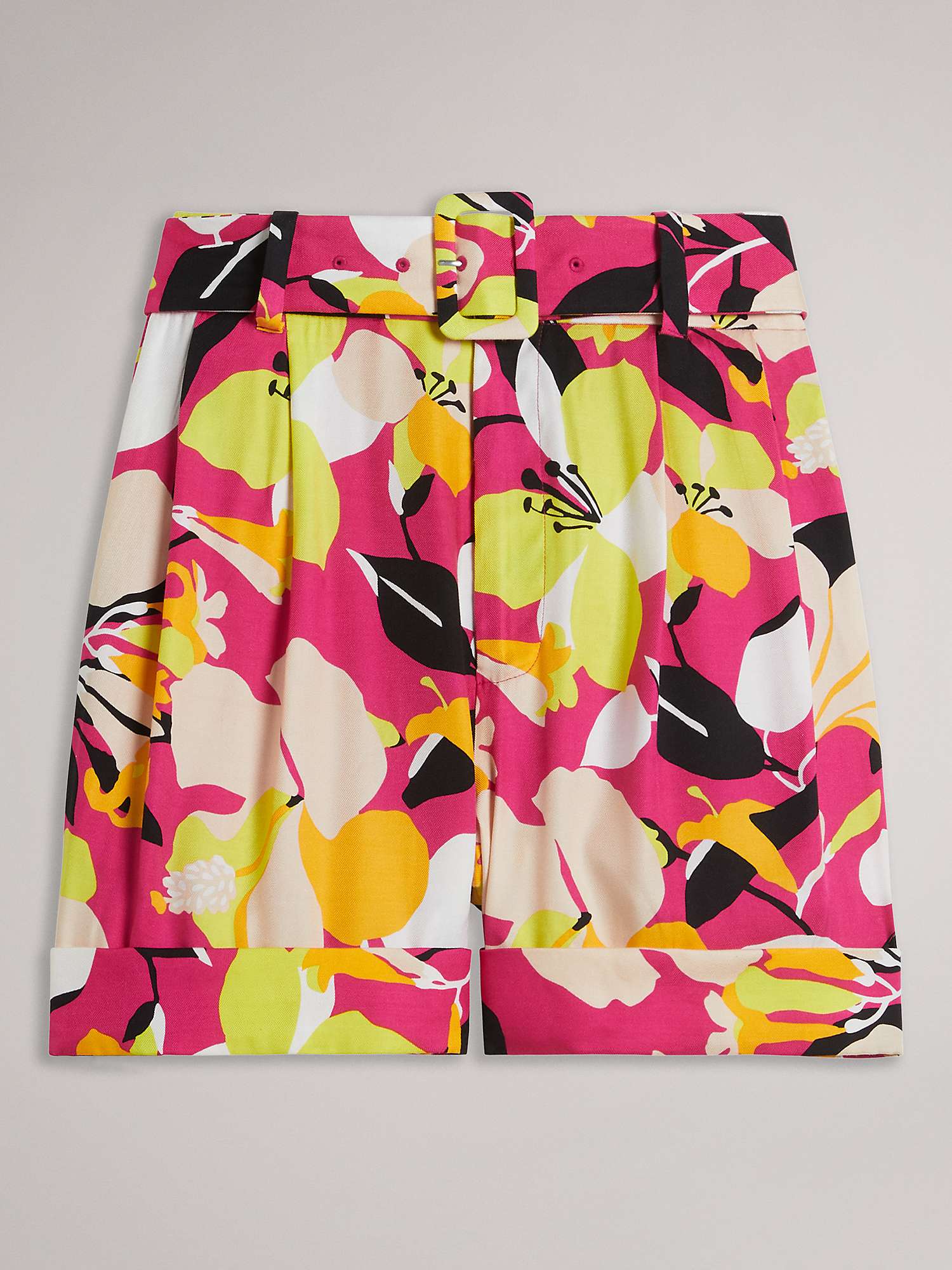 Buy Ted Baker Thiana Floral Print Shorts, Bright Pink/Multi Online at johnlewis.com