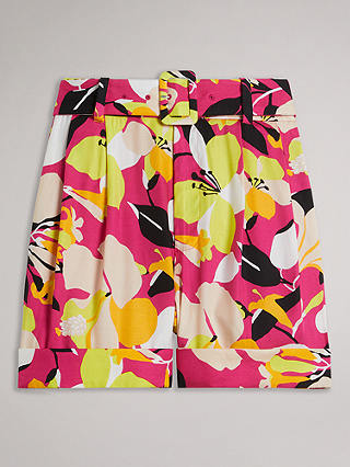 Ted Baker Thiana Floral Print Shorts, Bright Pink/Multi