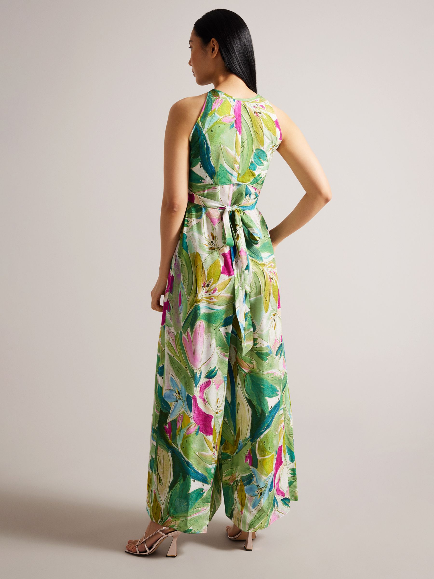 Ted Baker Rachily Floral Wide Leg Jumpsuit, Green/Multi at John Lewis ...