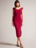 Ted Baker Mikella Bodycon Midi Dress, Bright Pink
