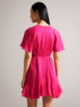 Ted Baker Elsieee Mini Skater Dress, Bright Pink, Bright Pink
