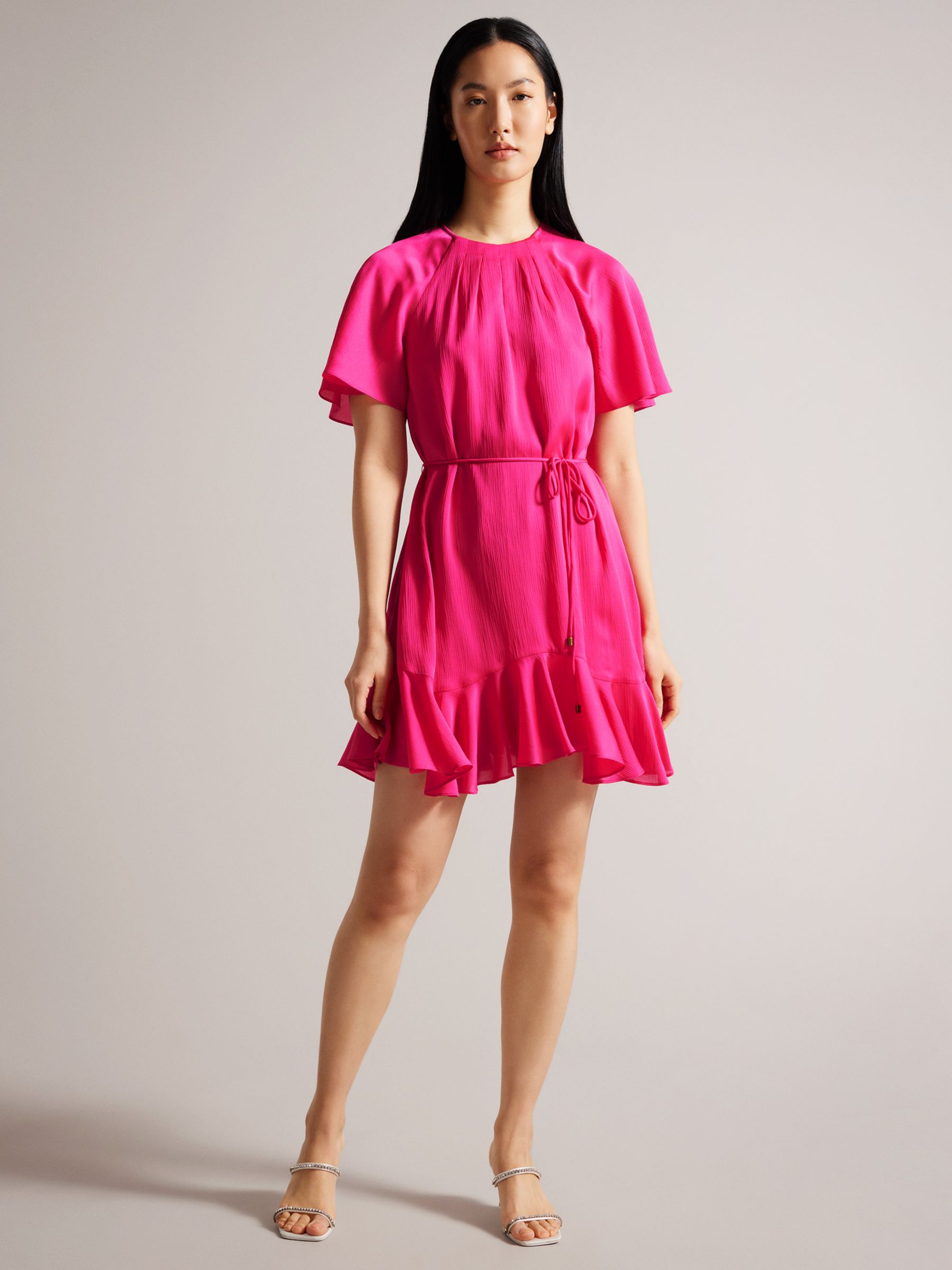 Buy Ted Baker Elsieee Mini Skater Dress, Bright Pink Online at johnlewis.com