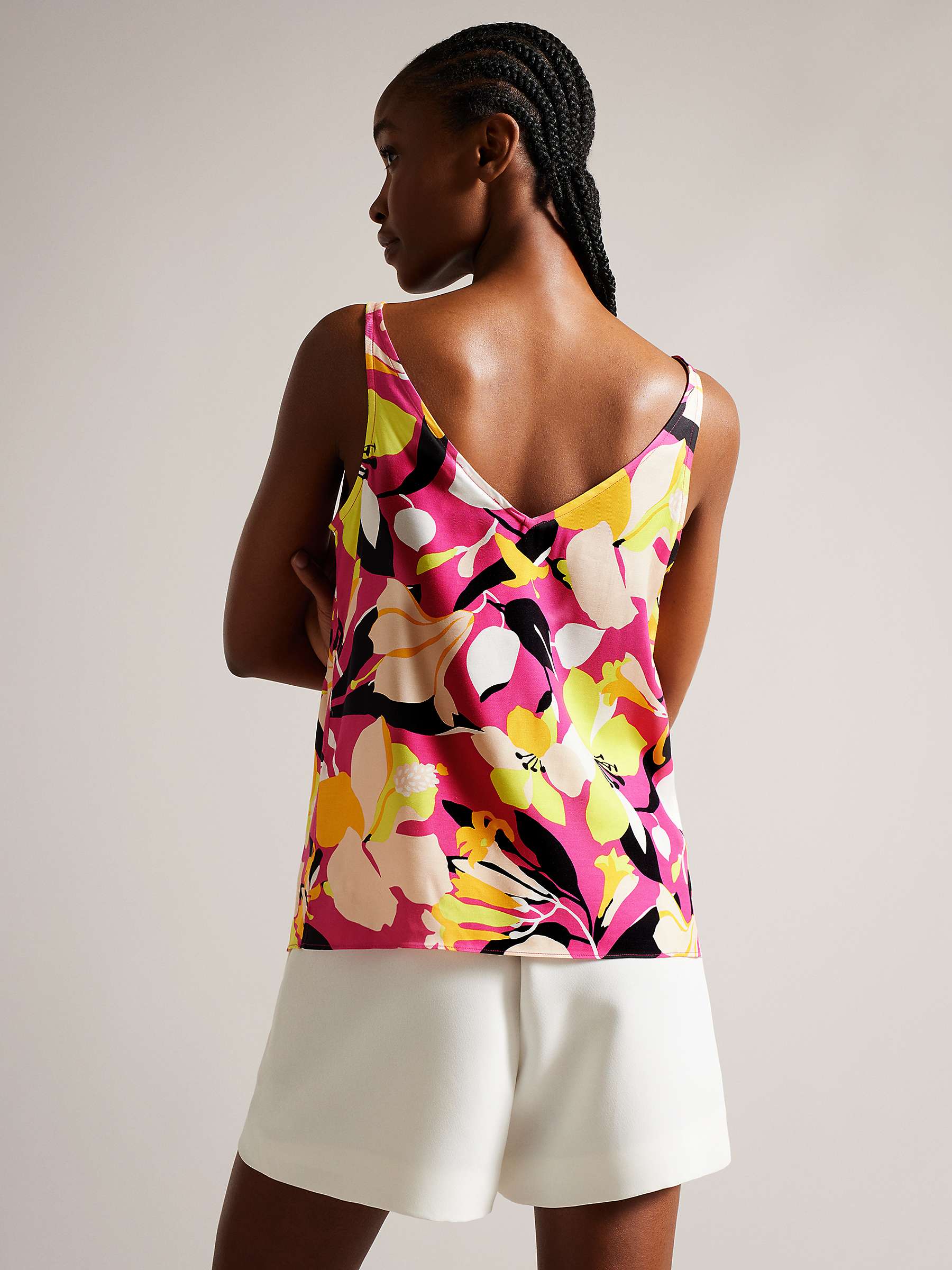 Buy Ted Baker Thaliah Floral Print Cami Top, Bright Pink Online at johnlewis.com