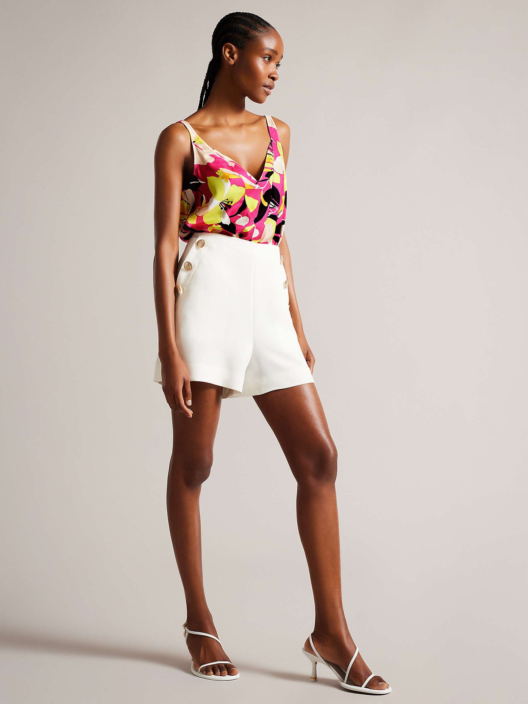 Buy Ted Baker Thaliah Floral Print Cami Top, Bright Pink Online at johnlewis.com