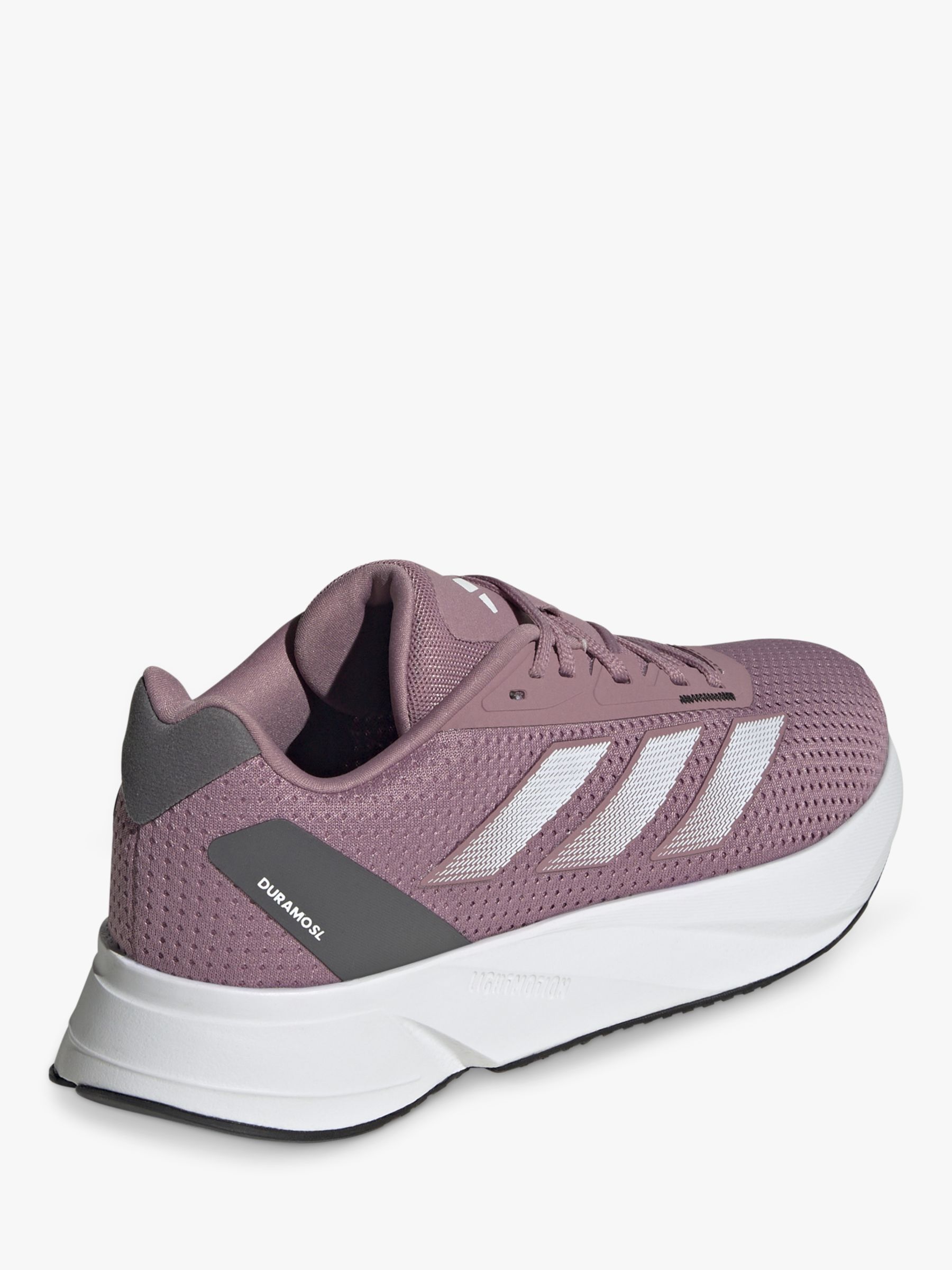 adidas Duramo SL Trainers, Orchid/White/Black at John Lewis & Partners