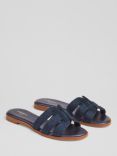 L.K.Bennett Riley Woven Sliders, Navy, Navy