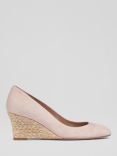L.K.Bennett Eevi Wedge Heel Suede Court Shoes, Pale Pink
