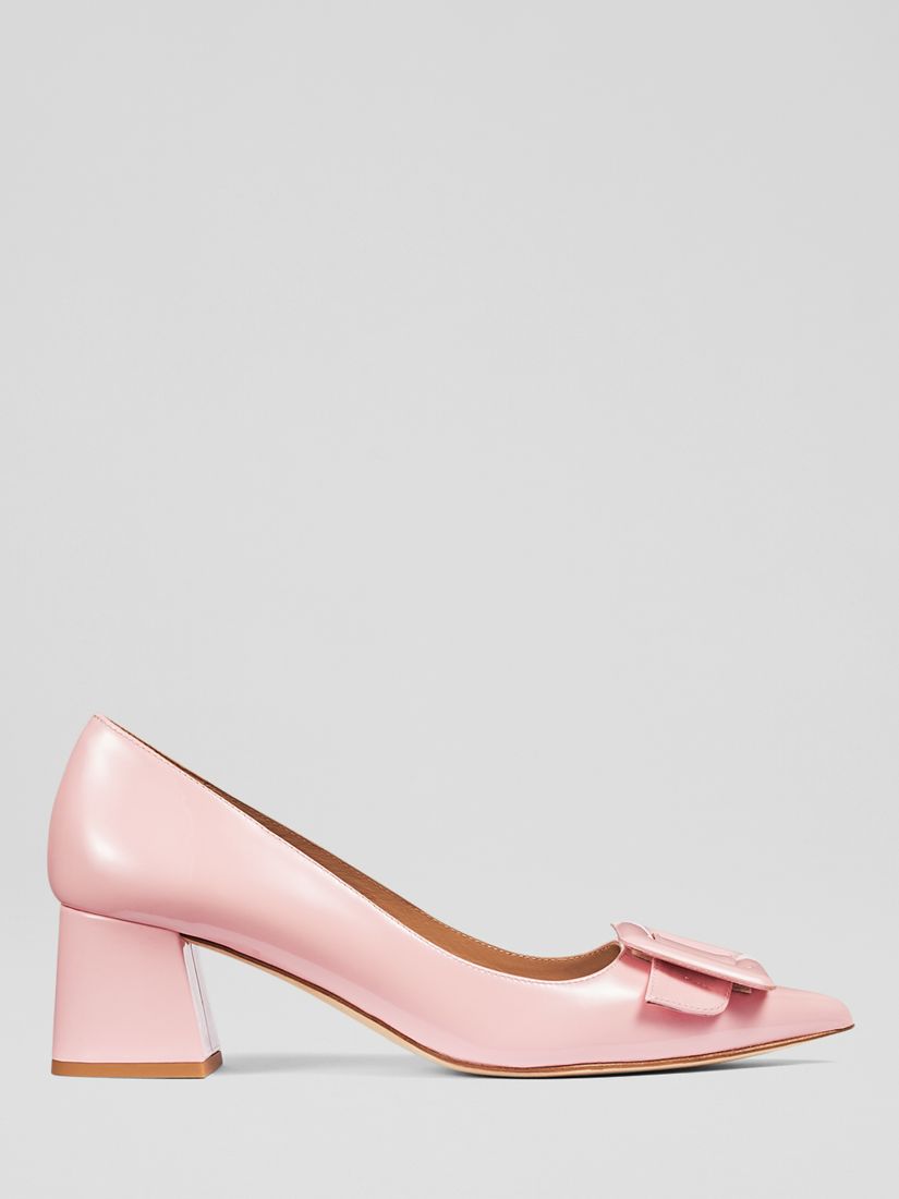 L.K.Bennett Tia Leather Court Shoes, Blossom at John Lewis & Partners