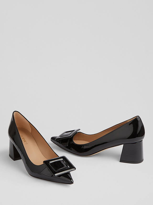 L.K.Bennett Tia Leather Court Shoes, Black