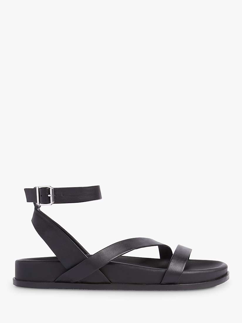 Buy Whistles Gaia Asymmetric Footbed Sandals, Black Online at johnlewis.com