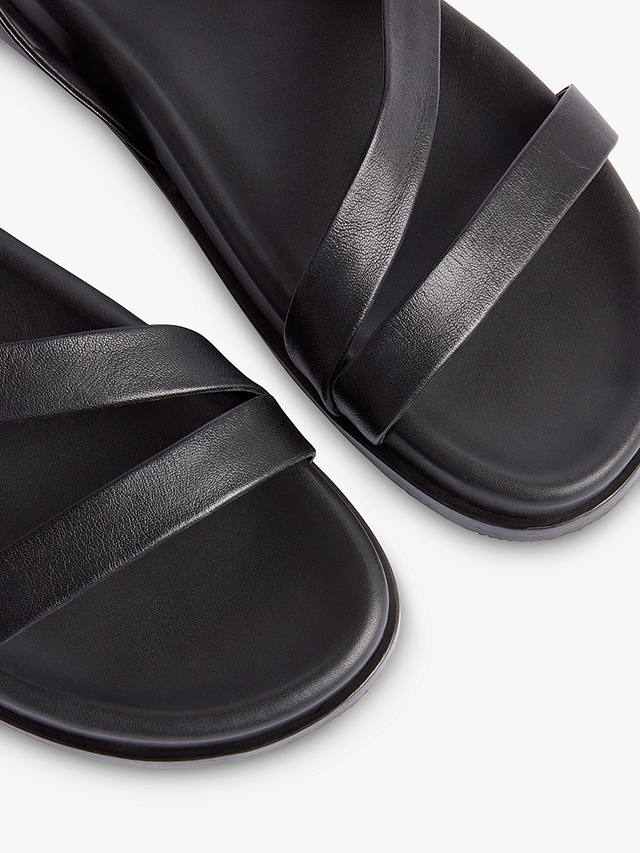 Whistles Gaia Asymmetric Footbed Sandals, Black