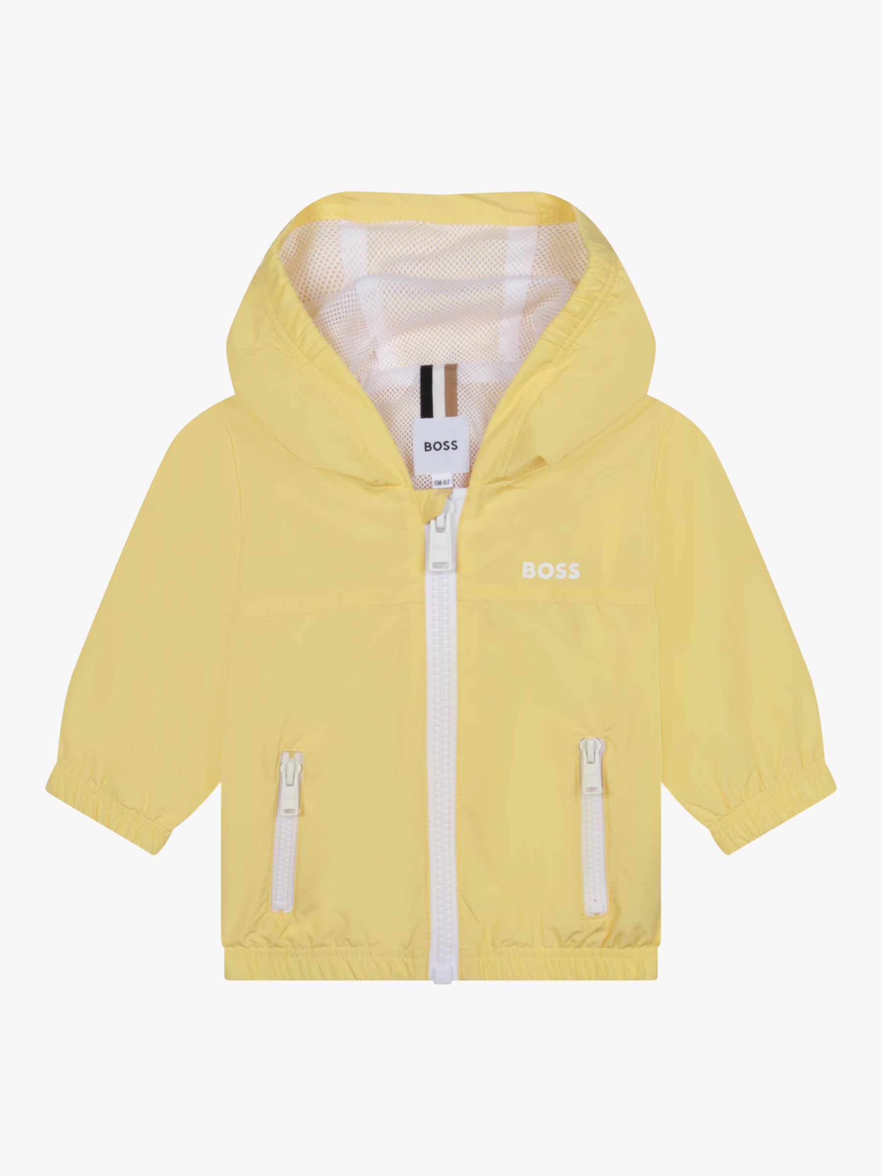HUGO BOSS Baby Windbreaker Jacket, Yellow at John Lewis & Partners
