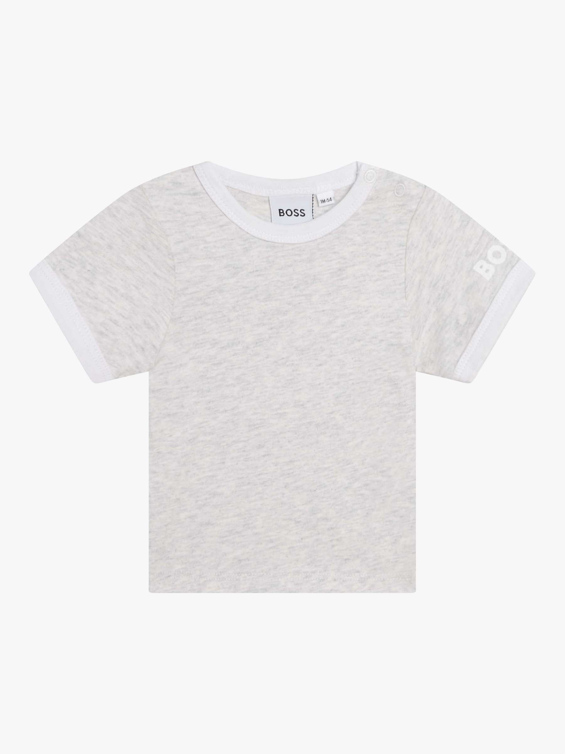 Buy HUGO BOSS Baby T-Shirt & Dungarees Set, Yellow/Multi Online at johnlewis.com