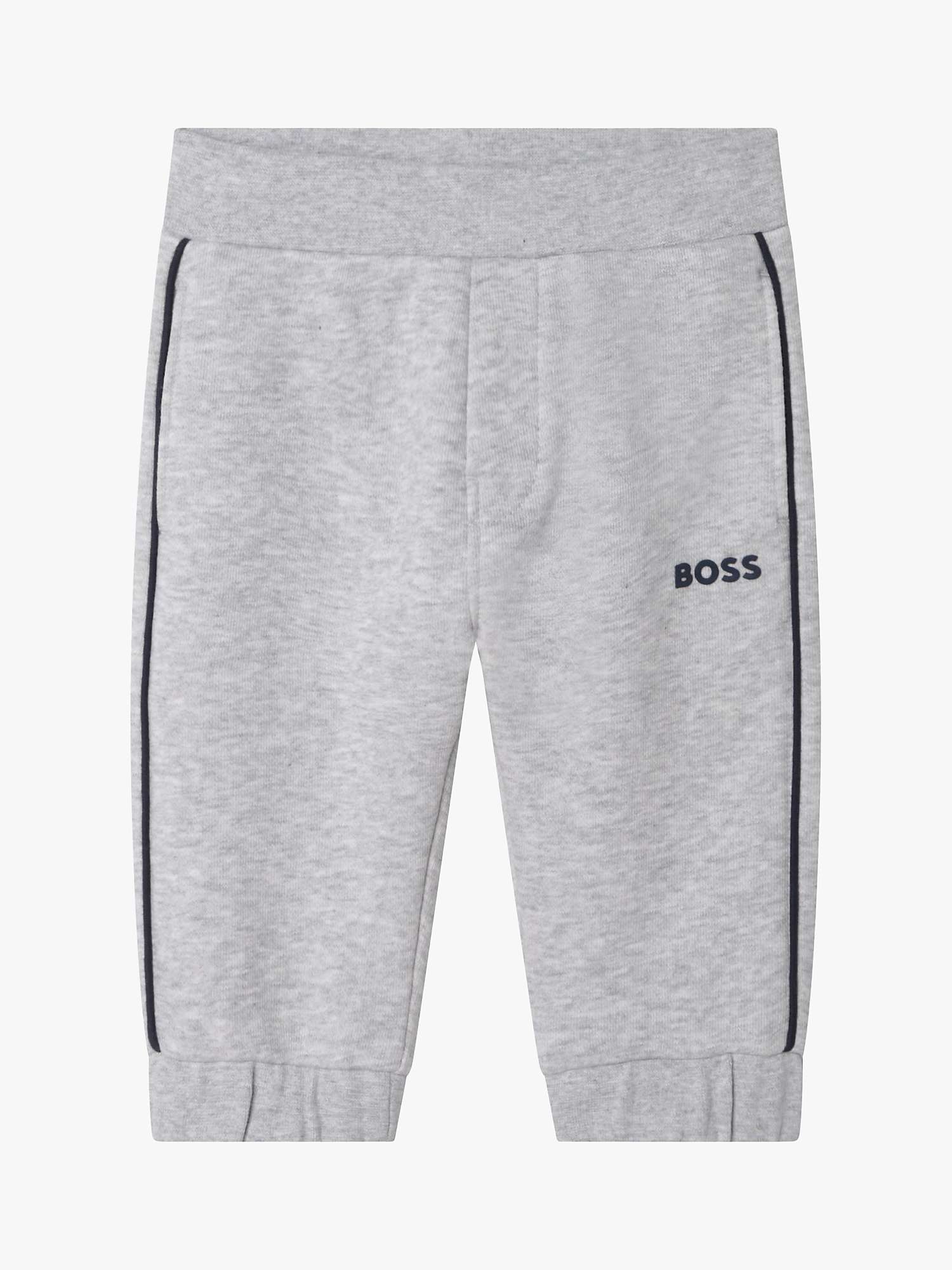 Buy BOSS Baby French Terry Track Trousers, Grey/Multi Online at johnlewis.com