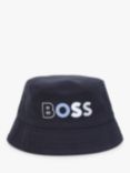 HUGO BOSS Baby Logo Bucket Hat, Navy/Multi