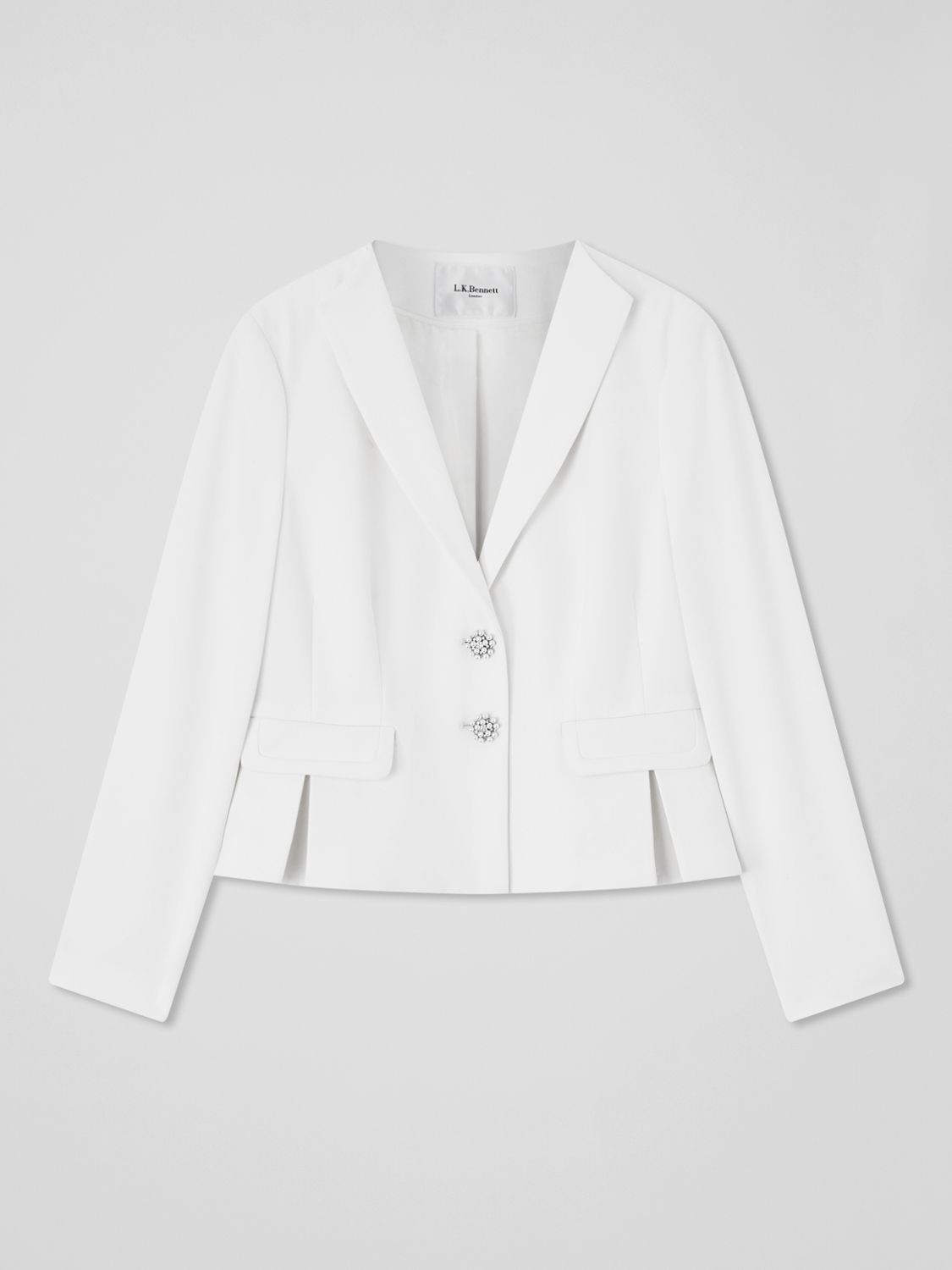 L.K.Bennett Royal Ascot x LKB Adele Crepe Jacket, Cream, 6