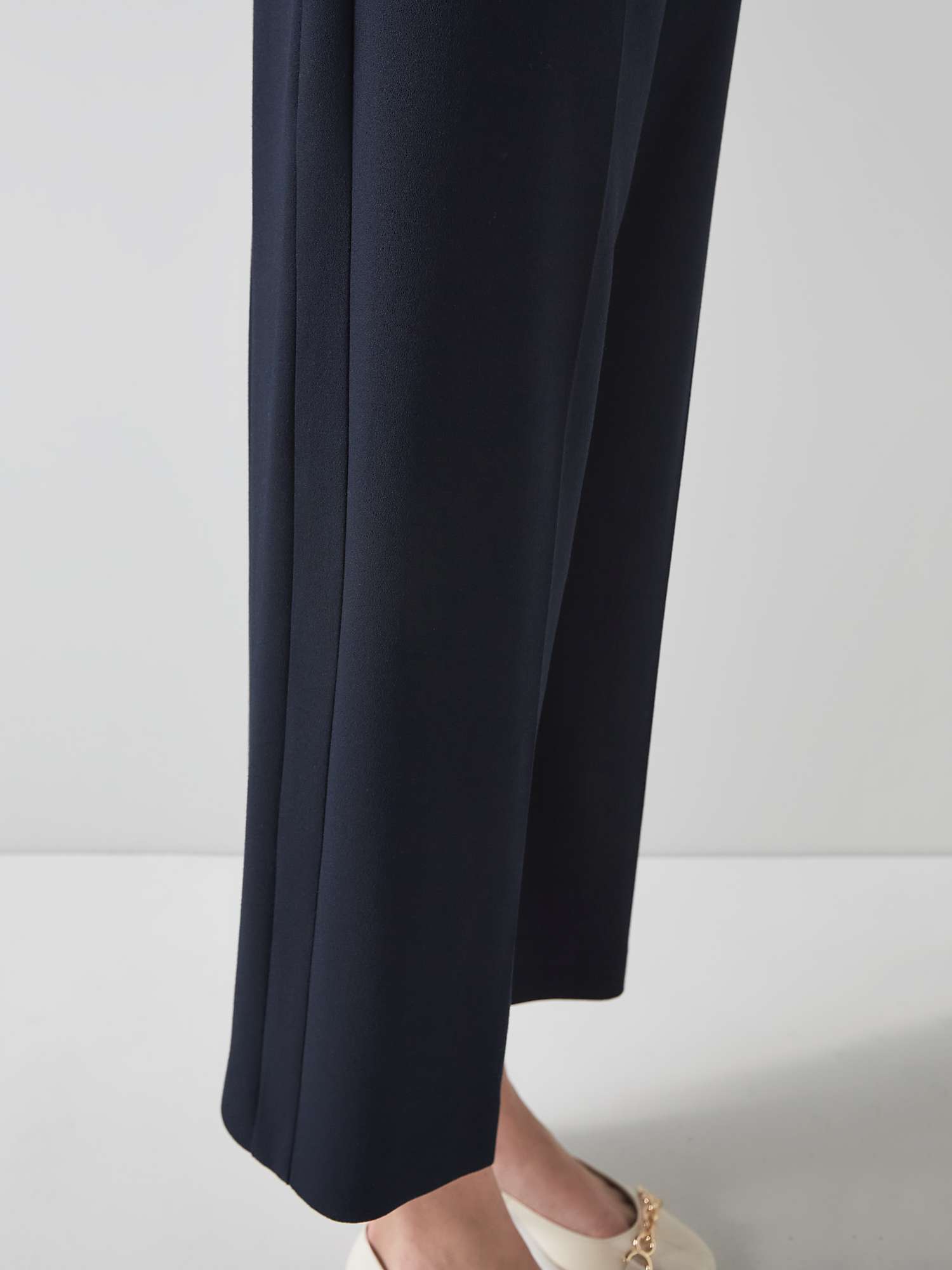 Buy L.K.Bennett Maisie Crepe Trousers, Navy Online at johnlewis.com