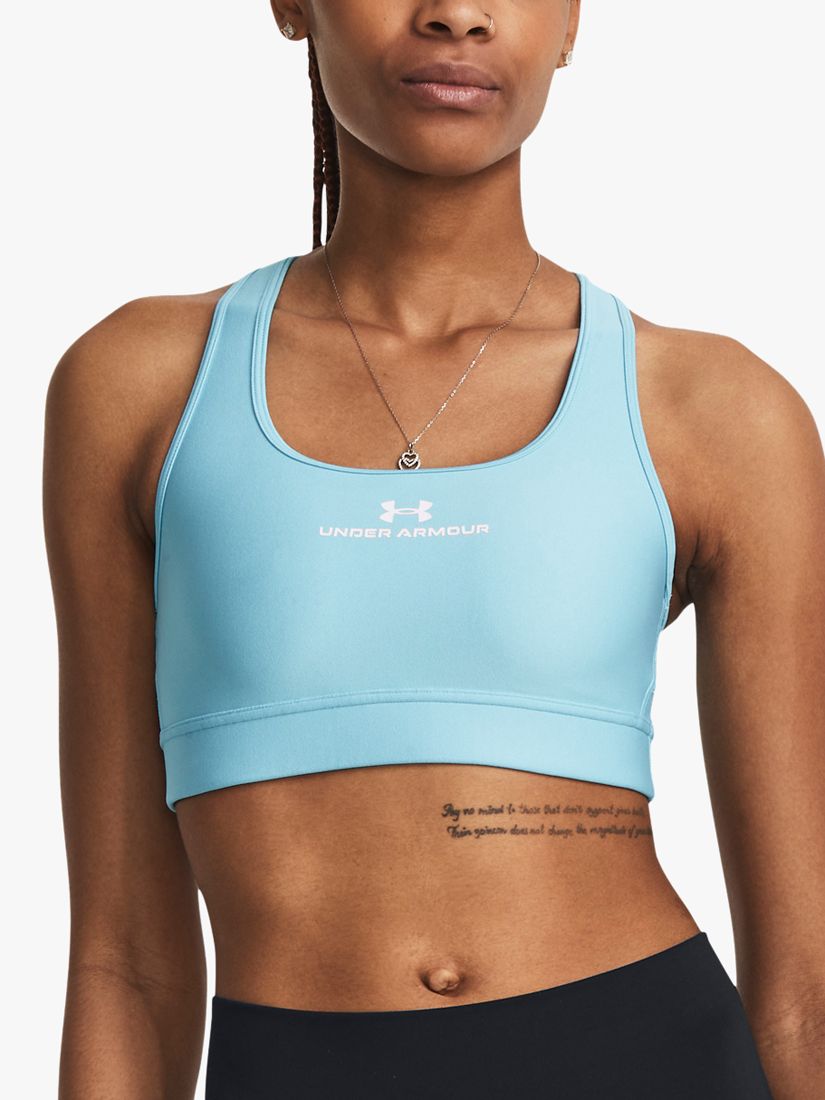 Under Armour Women's Armour Mid Keyhole Graphic Sports Bra - Mauve Pin