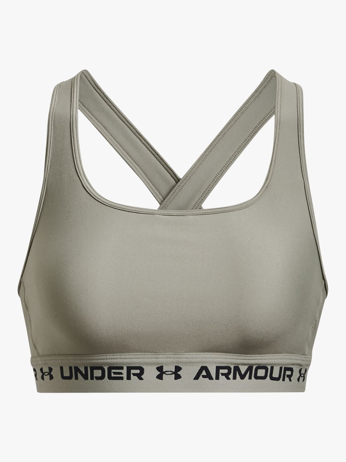 NEW Under Armour Women's Gray Crossback Mid Compression Sports Bra