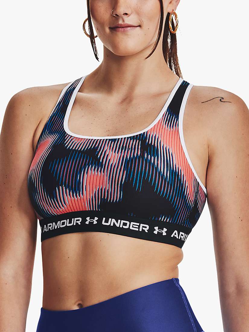 Buy Under Armour Armour® Mid Crossback Printed Sports Bra Online at johnlewis.com