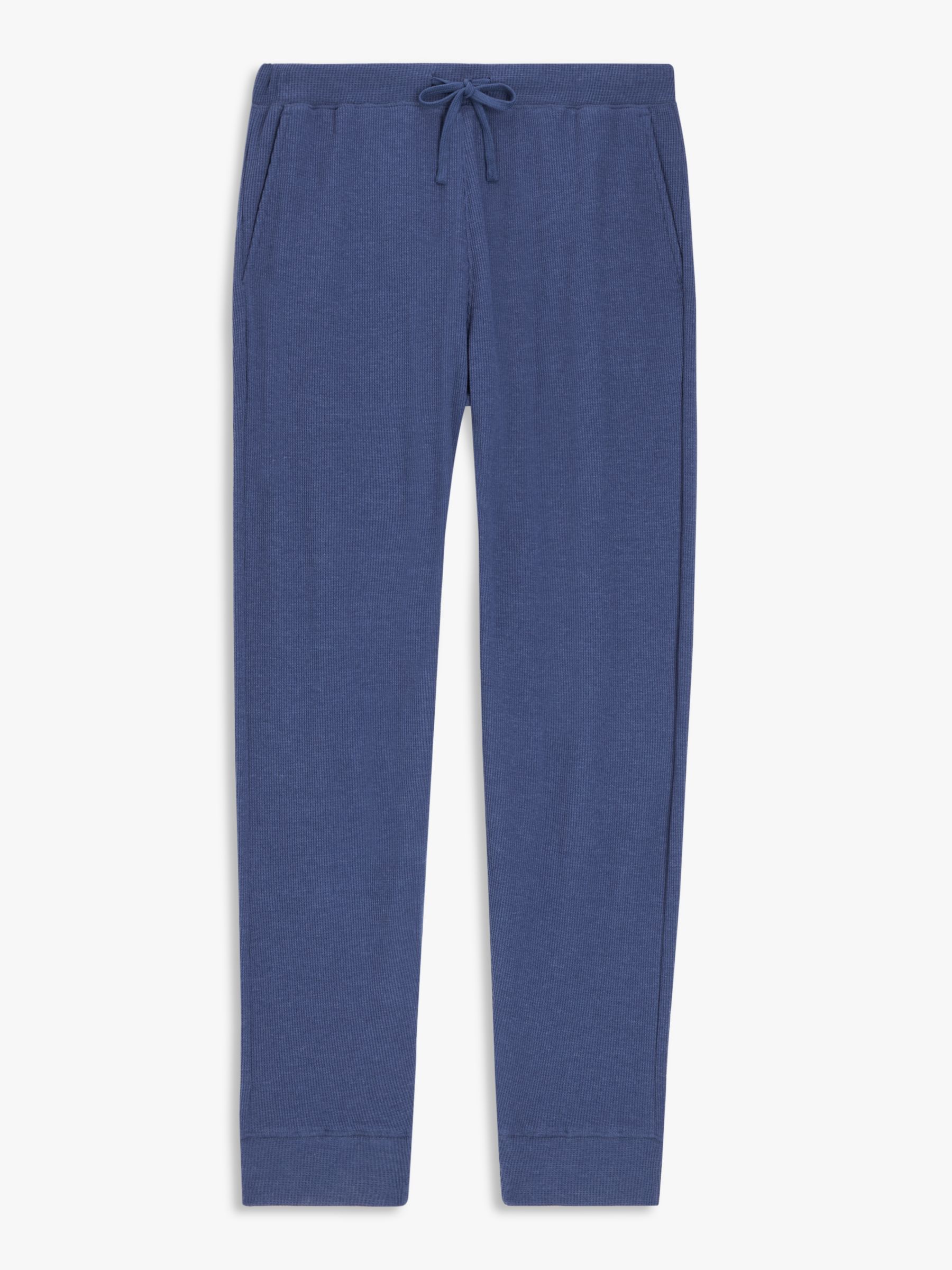 John Lewis ANYDAY Waffle Cotton Blend Lounge Joggers, Twilight Blue at ...