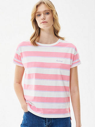 Barbour Acanthus Stripe Short Sleeve T-Shirt, Pink