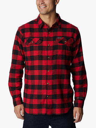 Columbia Flare Gun Cotton Blend Flannel Shirt , Mountain Red, S