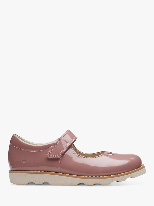 Clarks Kids' Crown Jane Leather Shoes, Dusty Pink