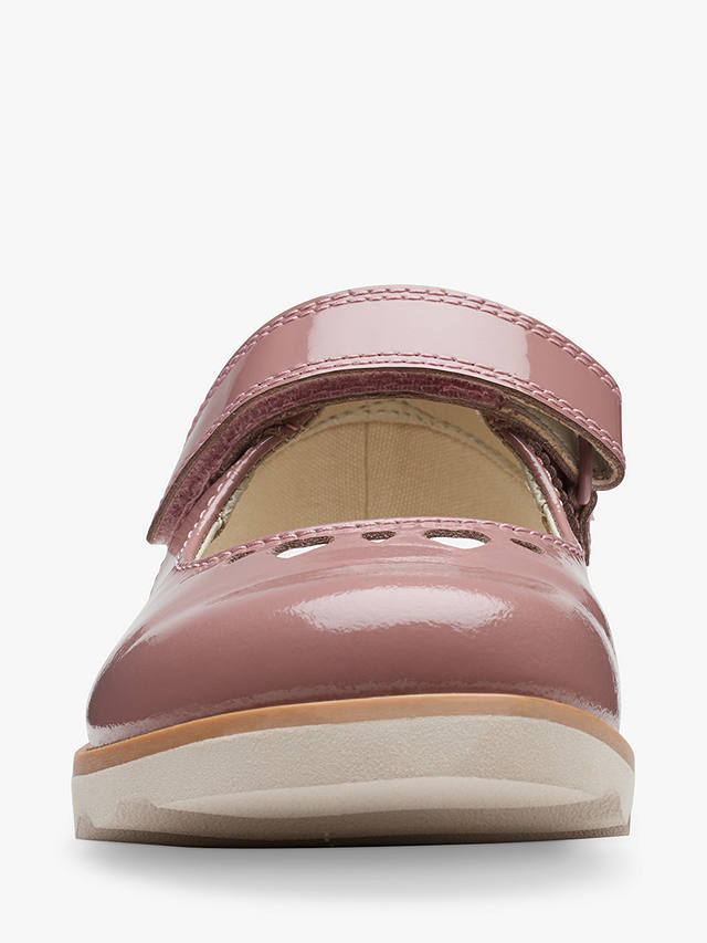 Clarks Kids' Crown Jane Leather Shoes, Dusty Pink