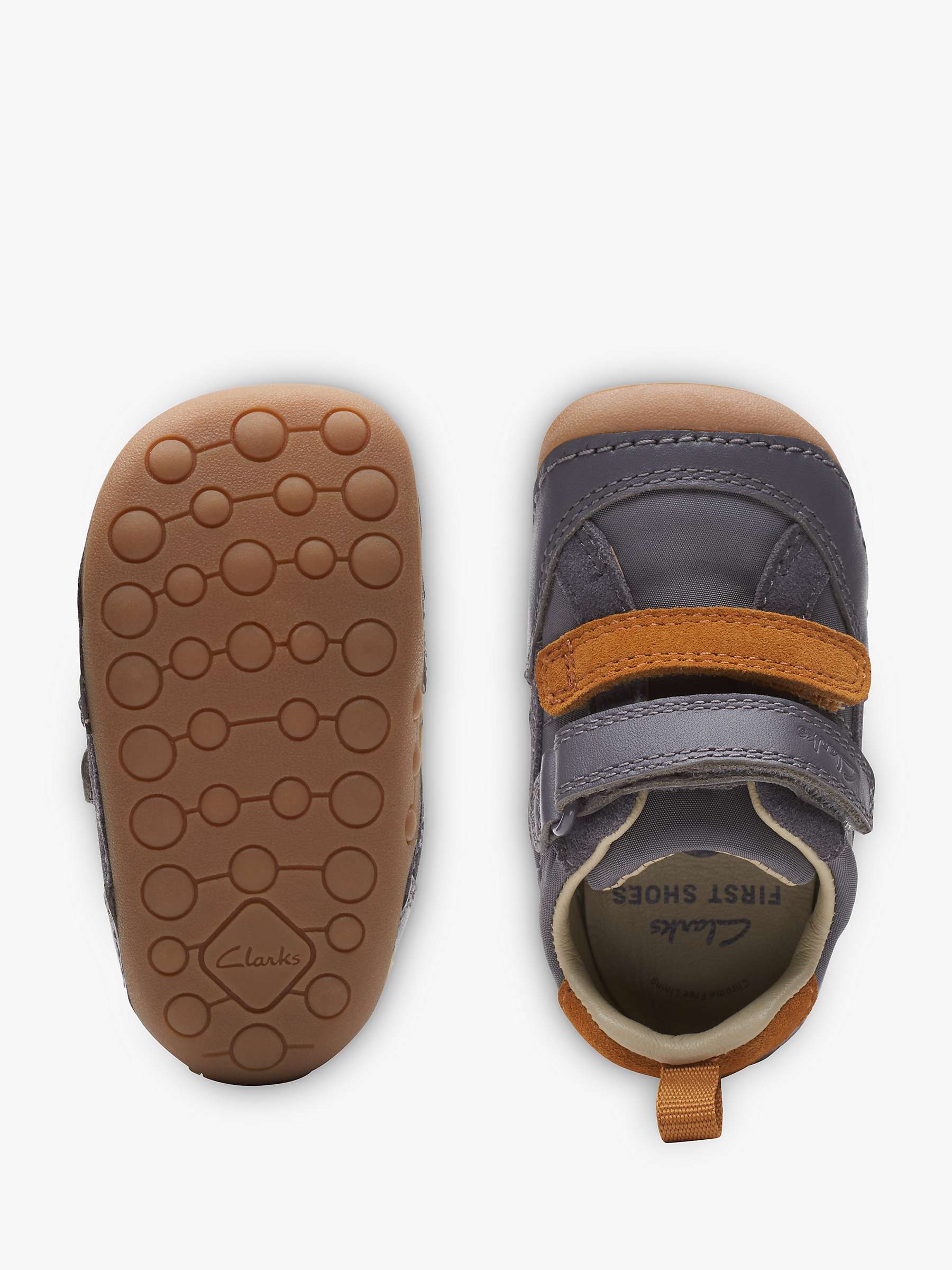 Buy Clarks Baby Tiny Fawn Pre-Walker Shoes, Grey/Tan Online at johnlewis.com