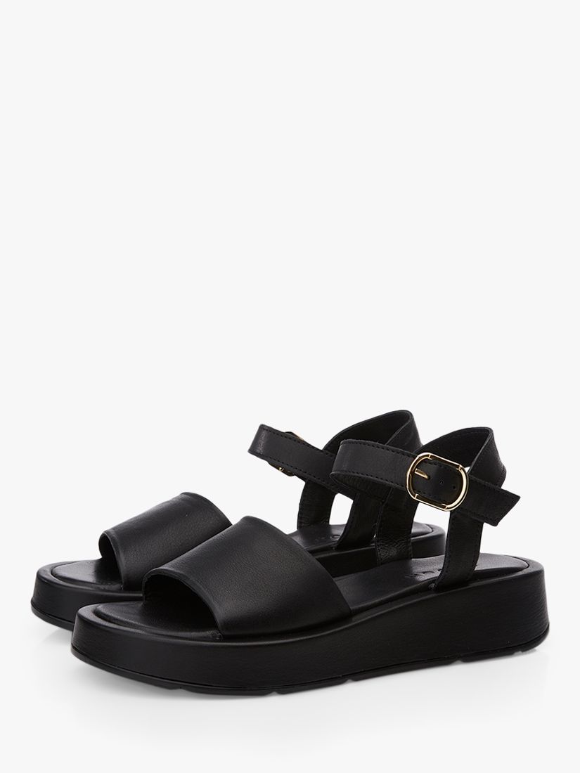 Moda in Pelle Mirella Leather Flatform Sandals, Black, 3