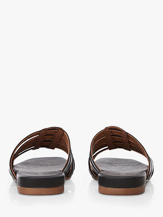 Moda in Pelle Ivory Leather Slider Sandals