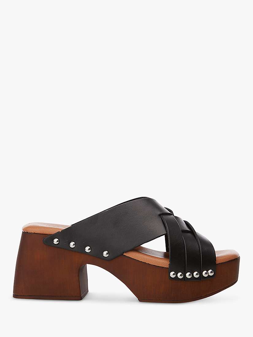 Buy Moda in Pelle Saffron Leather Wooden Heel Mules Online at johnlewis.com