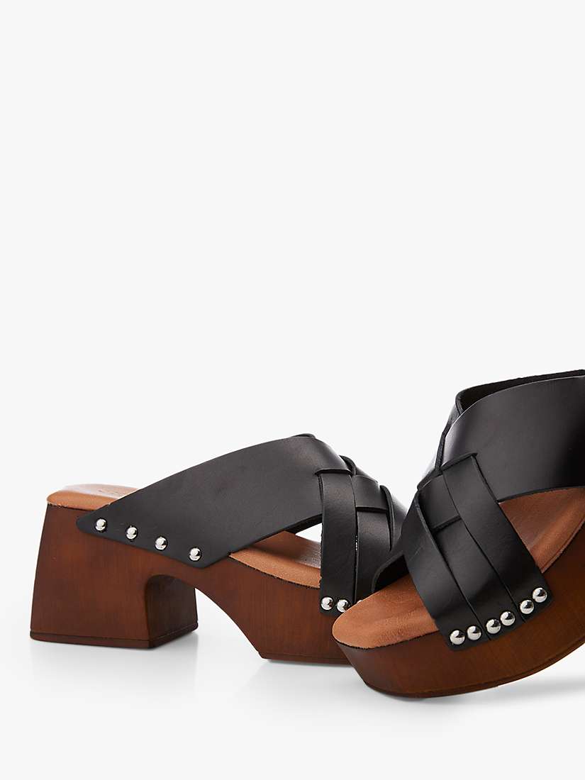 Buy Moda in Pelle Saffron Leather Wooden Heel Mules Online at johnlewis.com