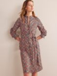Boden Relaxed Midi Shirt Dress, Multi, Poinsettia, Bloom