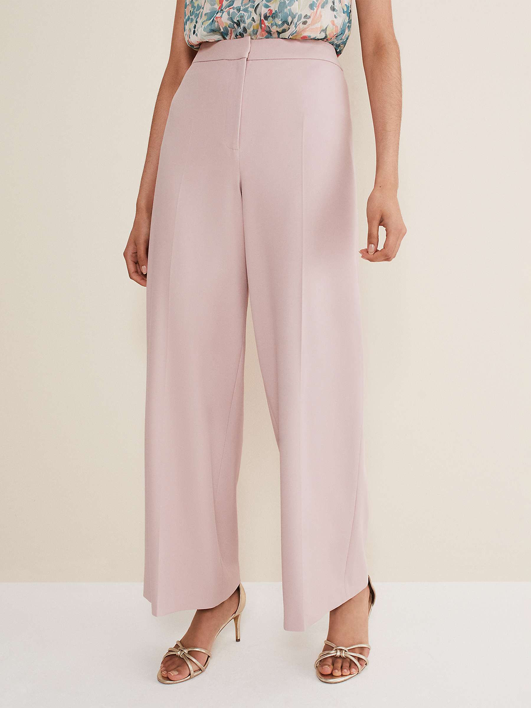 Phase Eight Celyn Wide Leg Trousers, Antique Rose at John Lewis & Partners