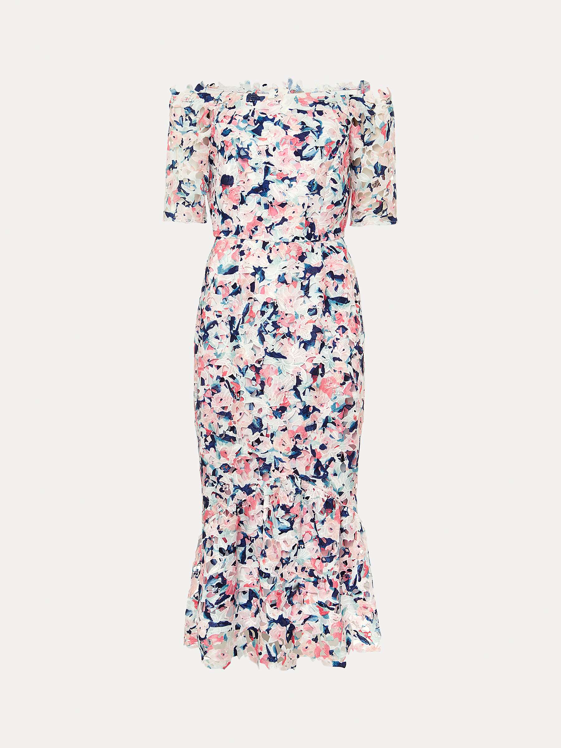 Buy Phase Eight Elara Floral Lace Midi Dress, Multi Online at johnlewis.com