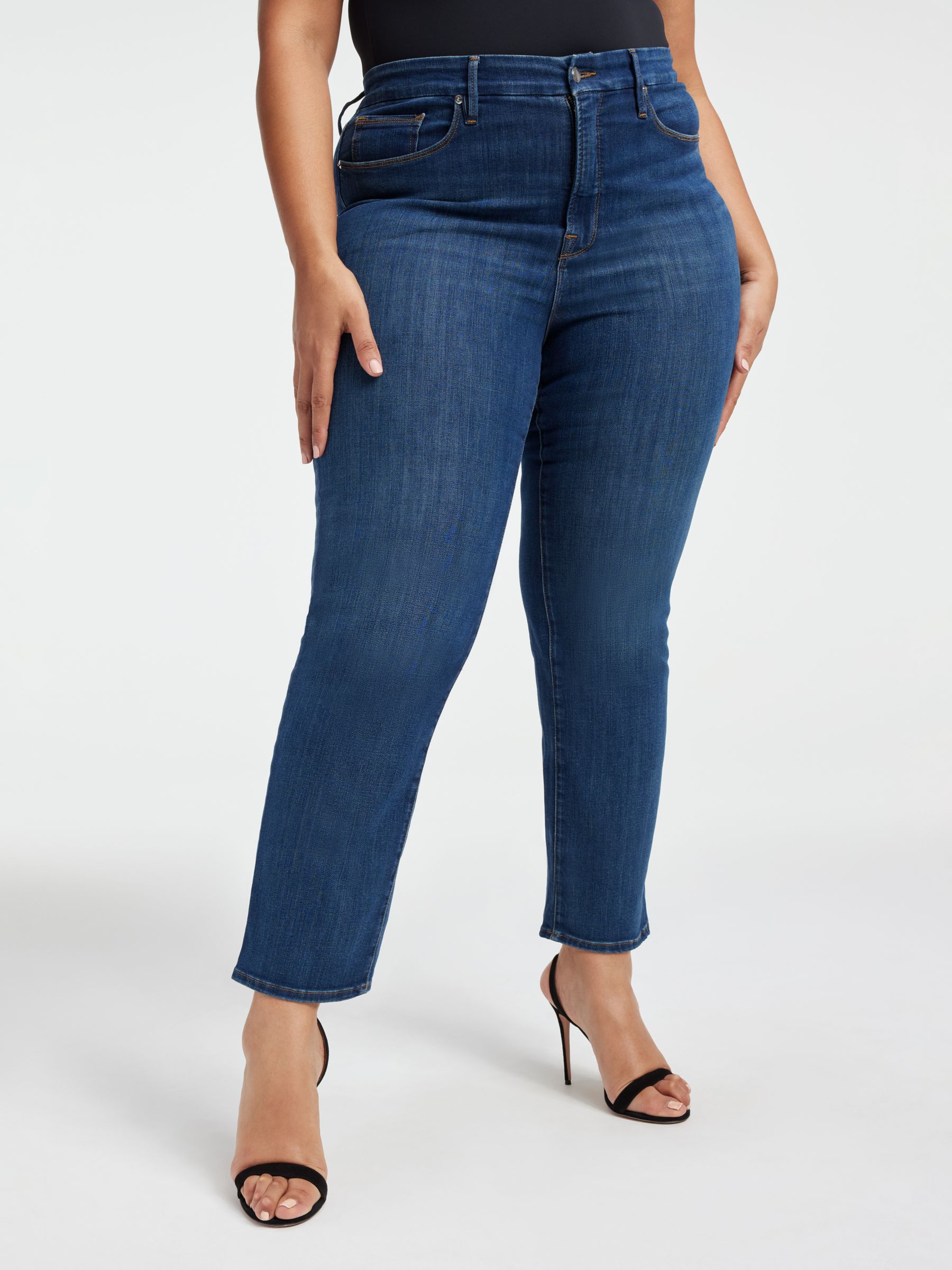 Good American Good Legs Straight Cut Jeans, Blue 004, 36