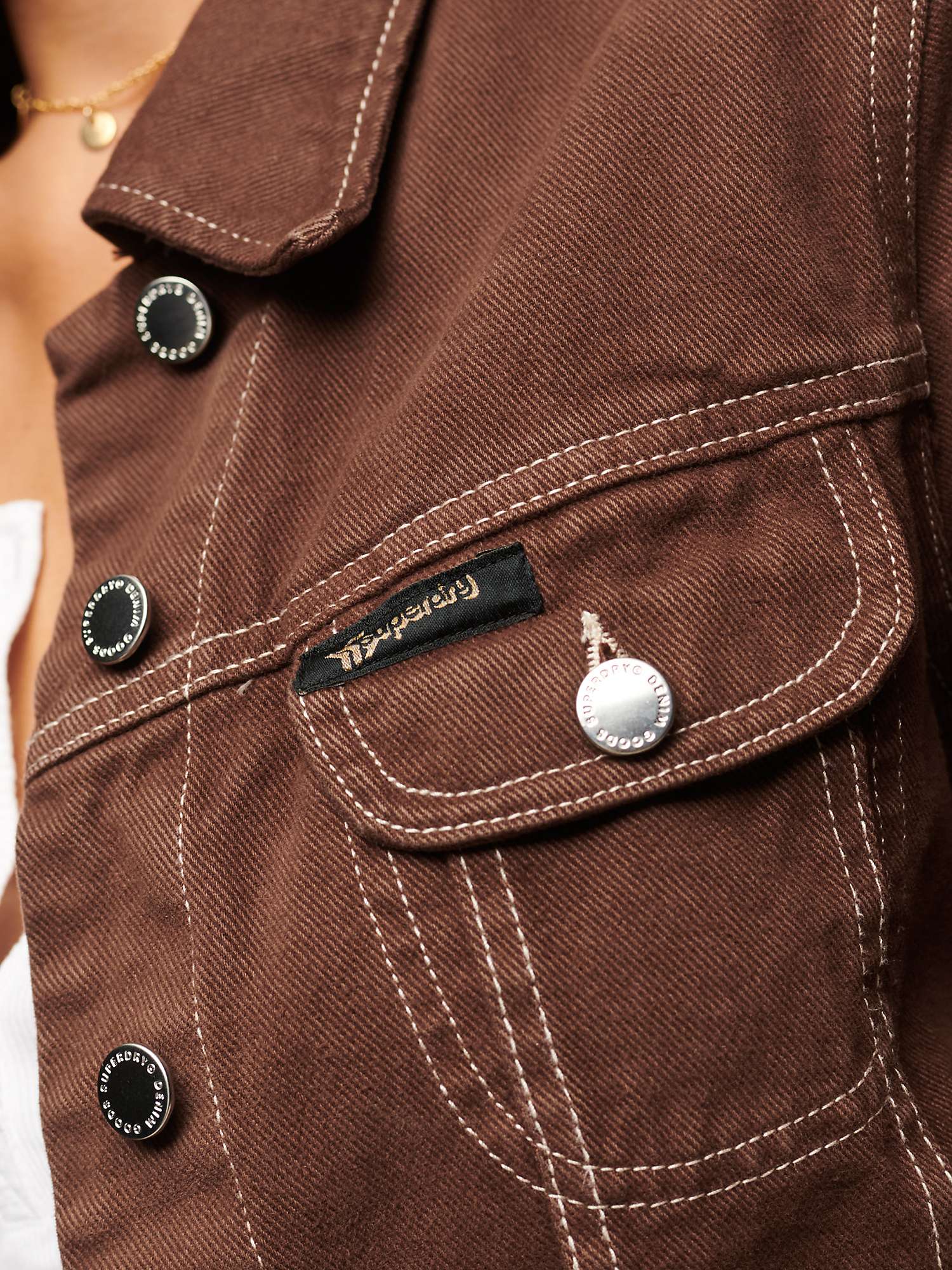 Buy Superdry Workwear Cropped Jacket, Brown Online at johnlewis.com