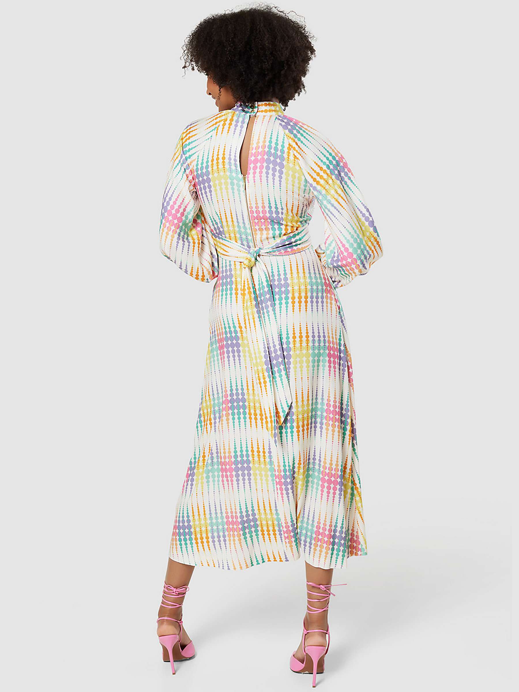 Buy Closet London High Neck A-Line Midi Dress, Multi Online at johnlewis.com