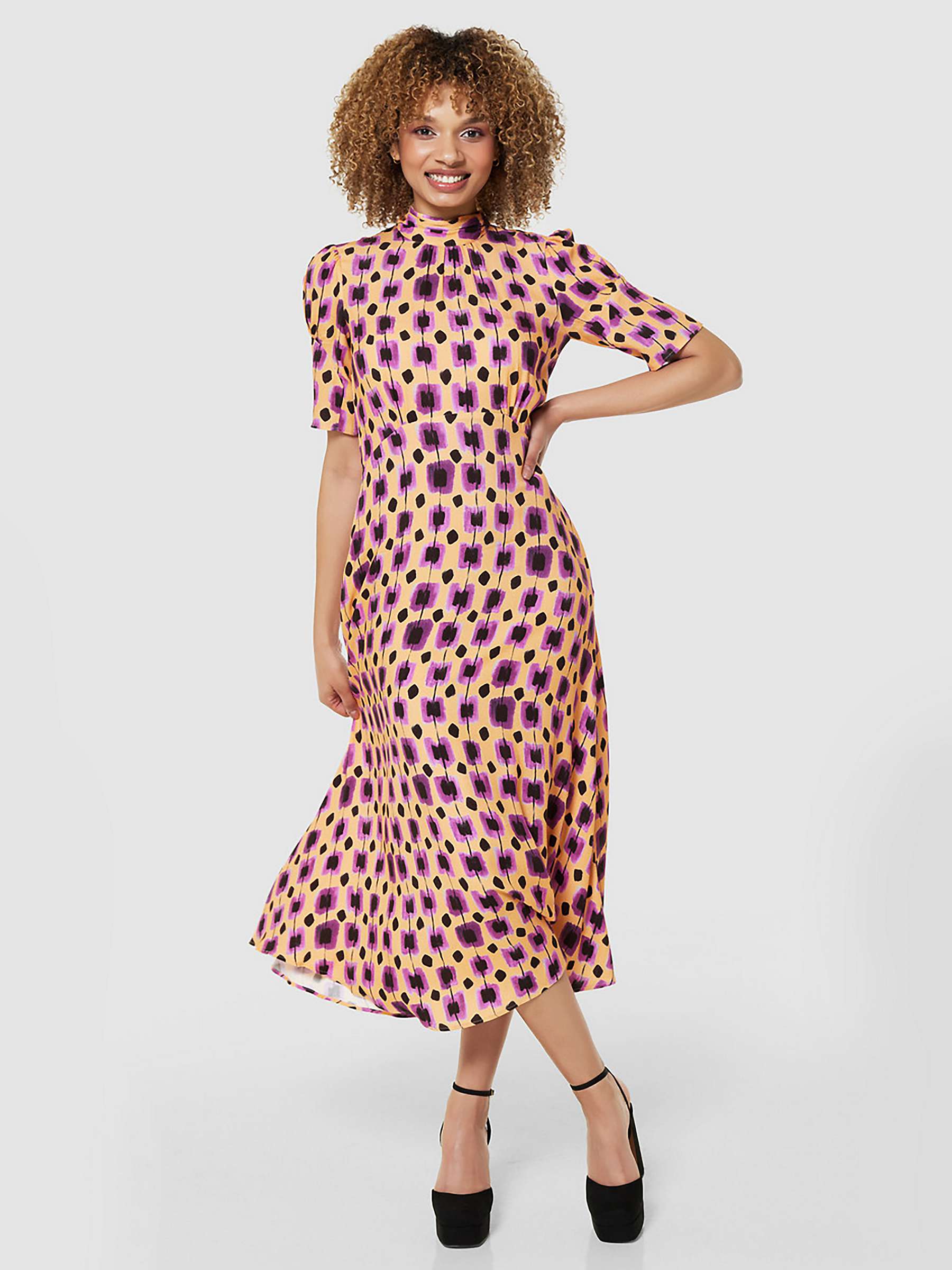 Buy Closet London Abstract Print Midi Dress, Mid Orange Online at johnlewis.com