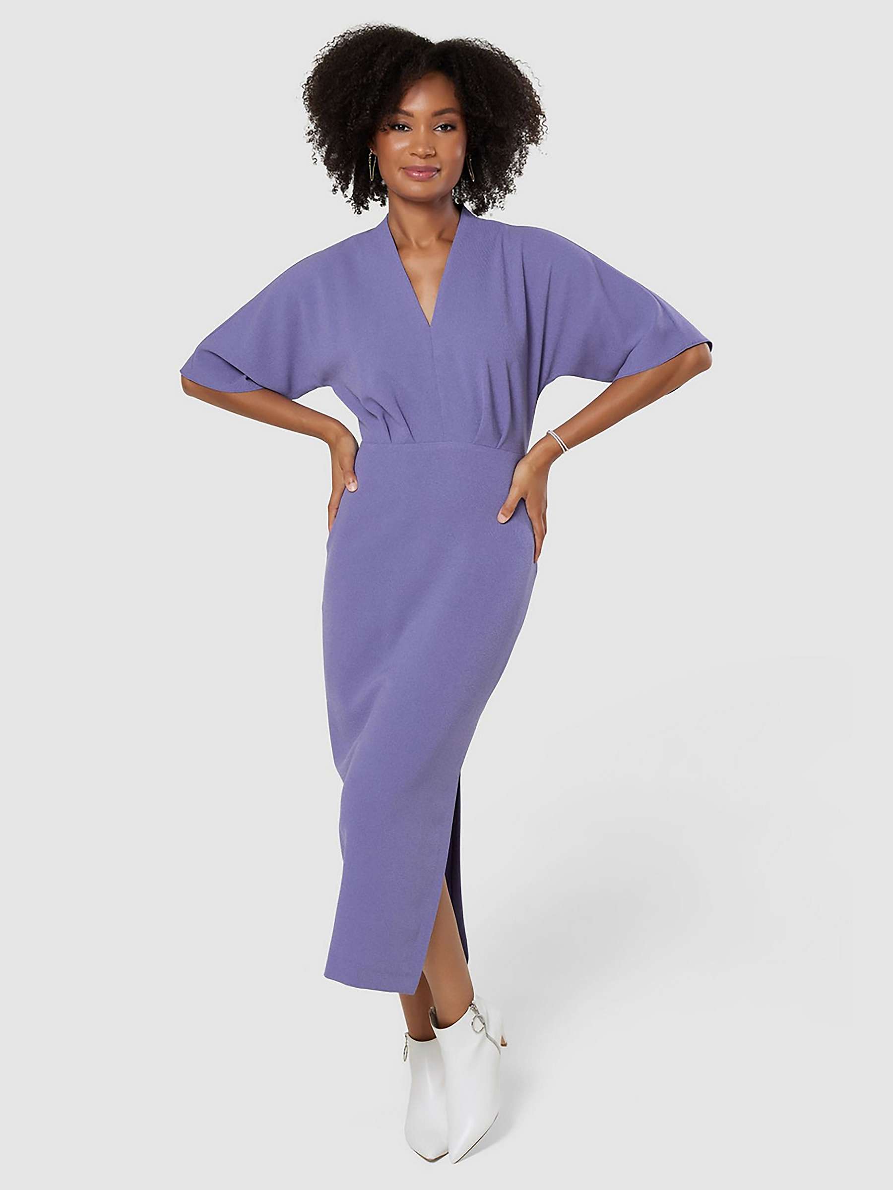 Buy Closet London V-Neck Sheath Dress, Purple Online at johnlewis.com